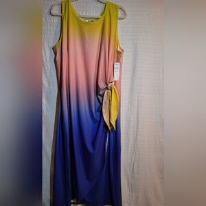 NWT Robbie Bee Women's Dip-Dyed Side-Tie Maxi Dress.  Size 3X